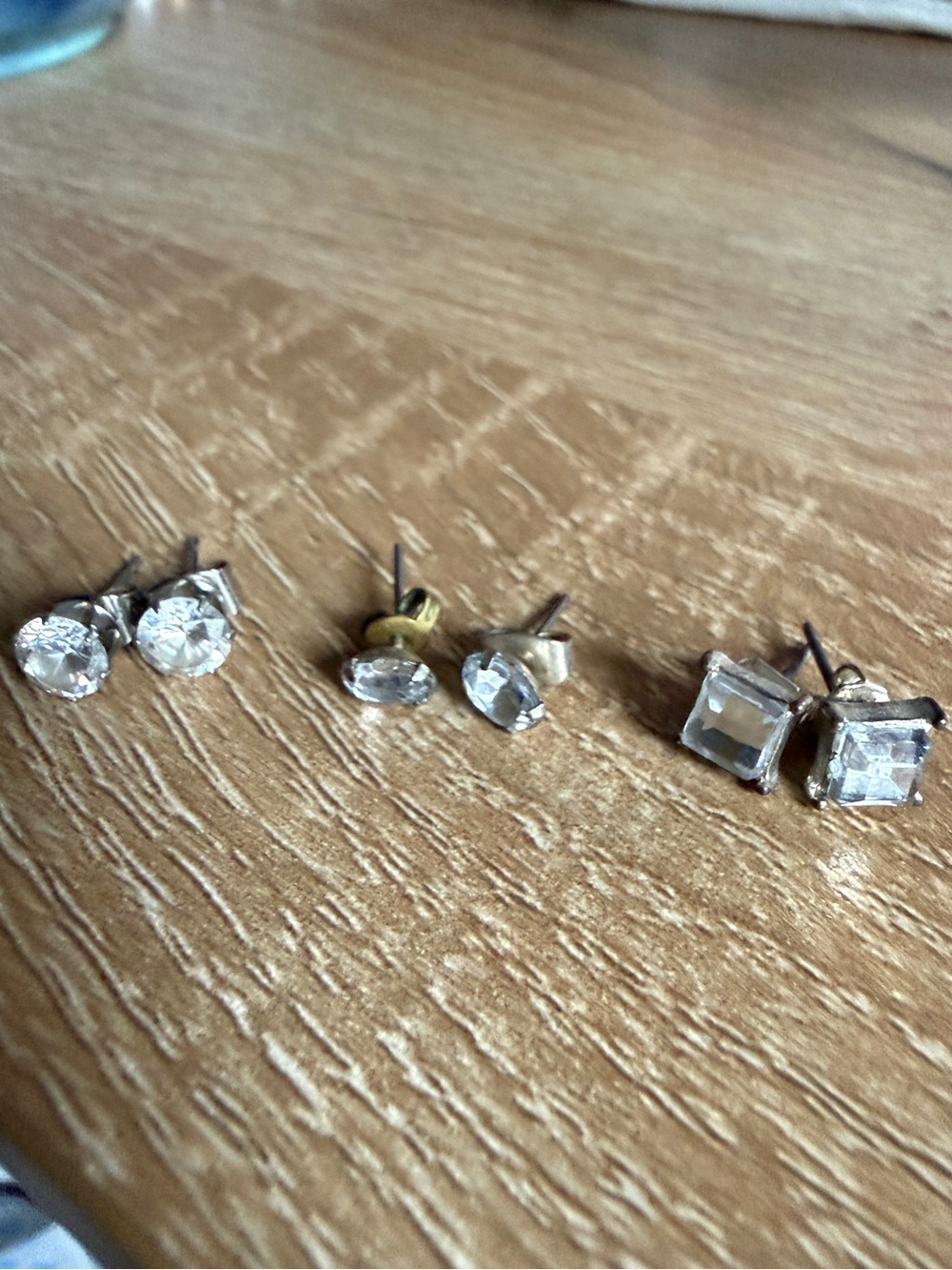 Clear Crystal Stud Earrings Set